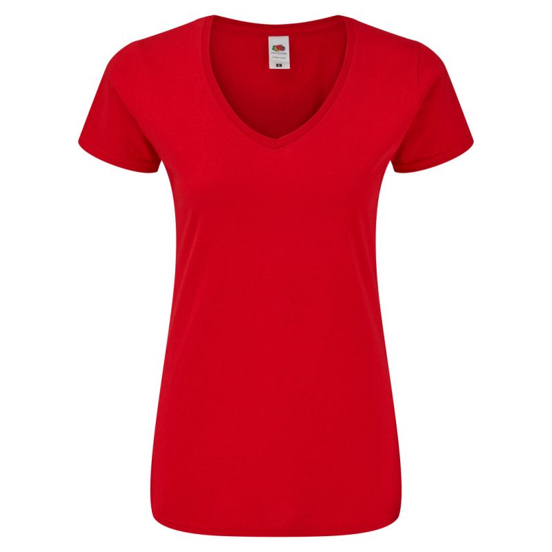 Camiseta Mujer Color Iconic V-Neck Makito - Rojo