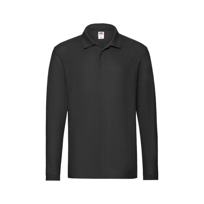 Polo Adulto Premium Long Sleeve Makito - Negro