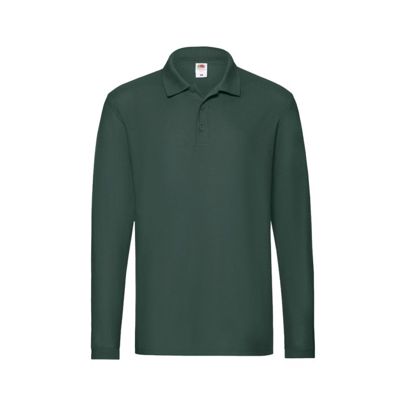 Polo Adulto Premium Long Sleeve Makito - Verde Oscuro