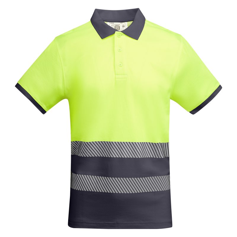 Polo Atrio Roly - Plomo/Amarillo Fluor