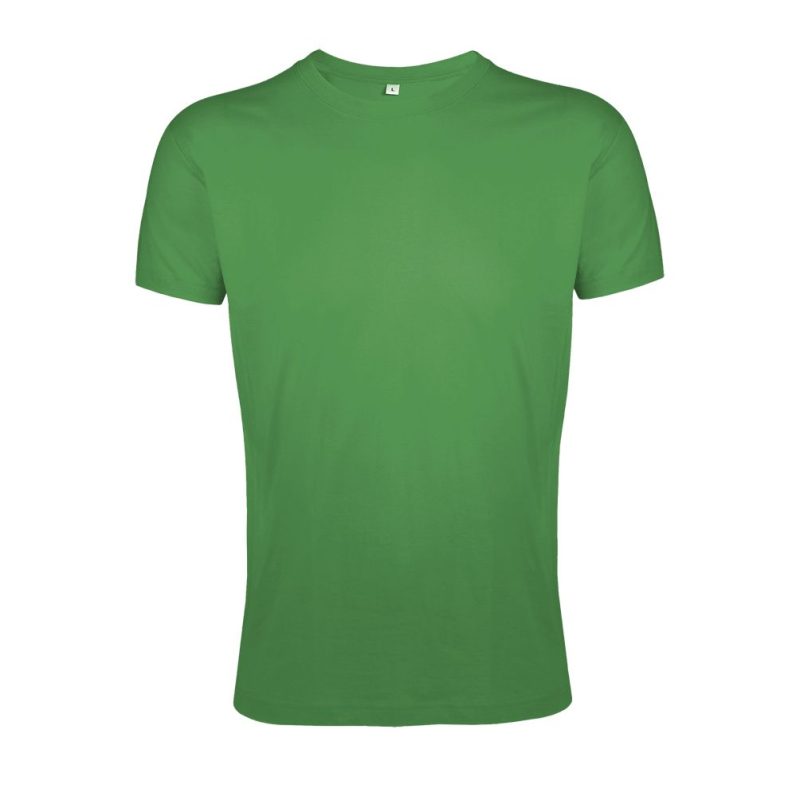 Camiseta Ajustada Hombre Cuello Redondo Regent Fit Sols - Verde Pradera - Sols