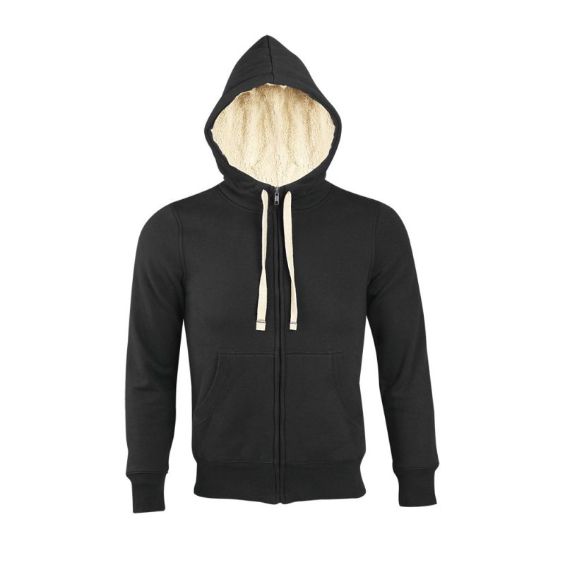 Sudadera Unisex Con Cremallera Estilo "Sherpa" Sherpa Sols - Negro - Sols