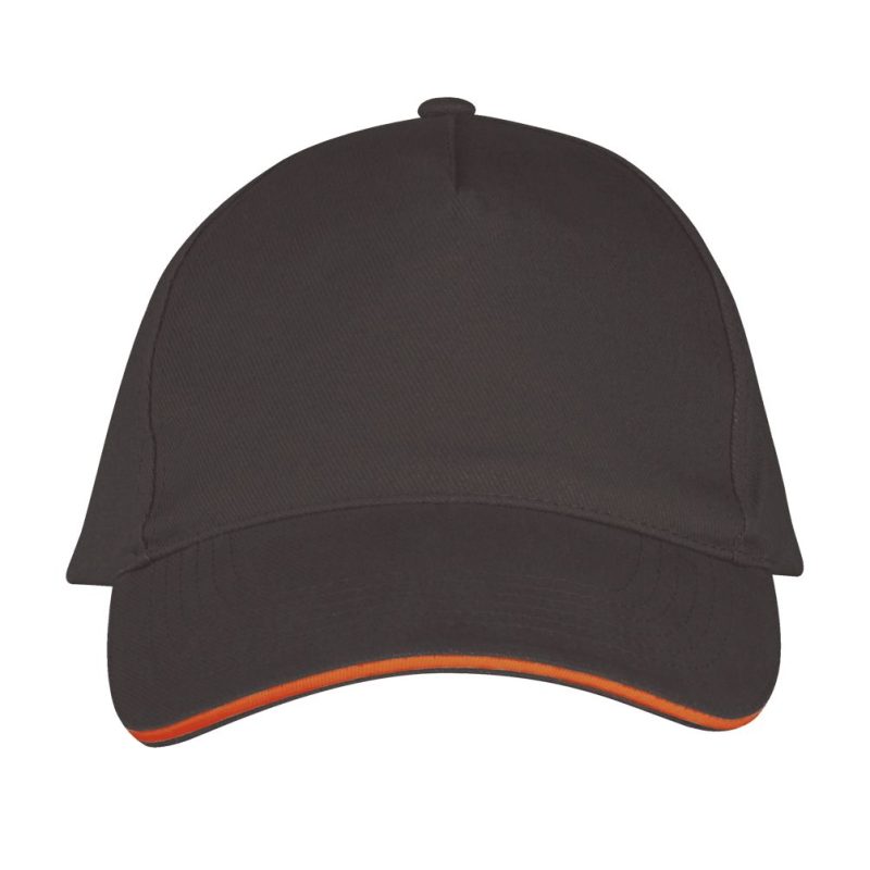 Gorra 5 Paneles Long Beach Sols - Gris Oscuro_Naranja - Sols