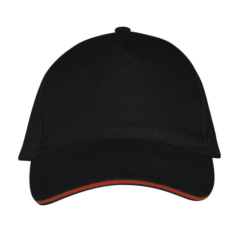 Gorra 5 Paneles Long Beach Sols - Negro Rojo - Sols