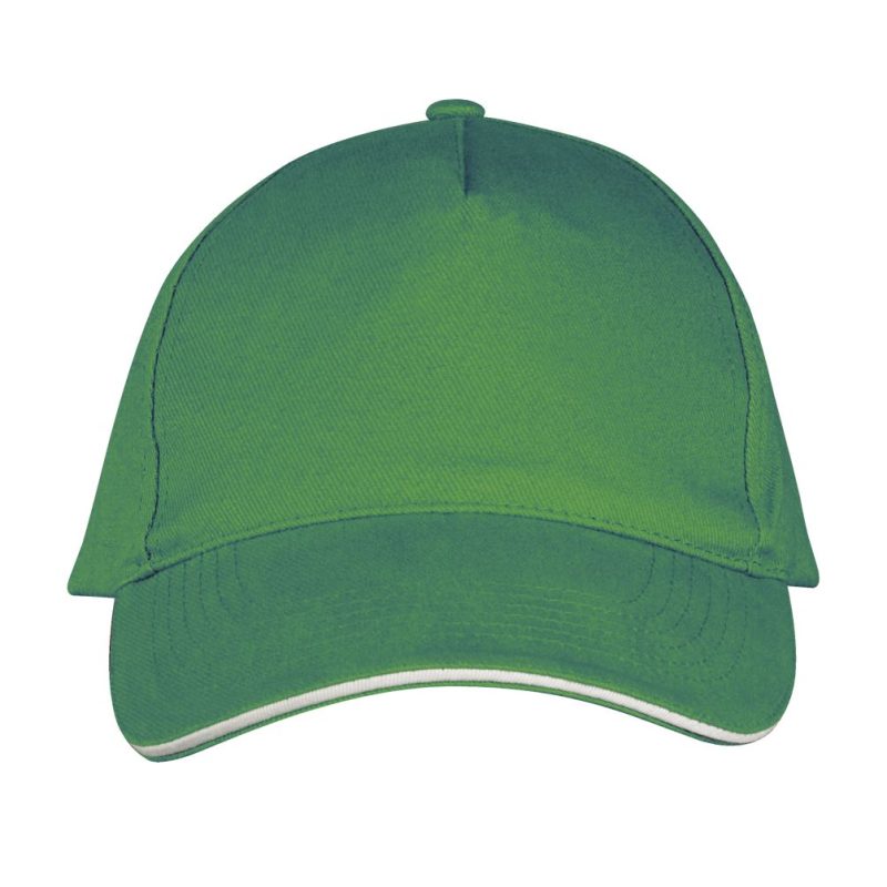 Gorra 5 Paneles Long Beach Sols - Verde Pradera Blanco - Sols