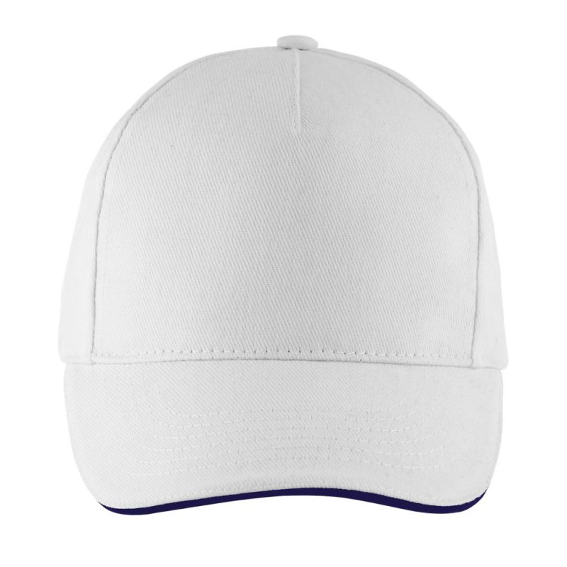 Gorra 5 Paneles Long Beach Sols - Blanco French Marino - Sols