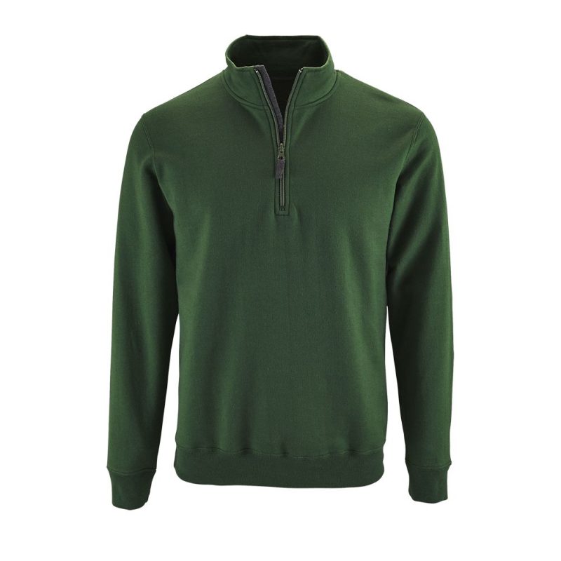 Sudadera De Hombre Con Cuello Con Cremallera Stan Sols - Verde Botella - Sols