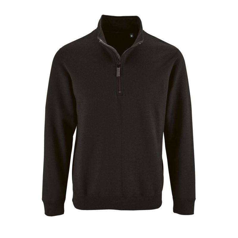 Sudadera De Hombre Con Cuello Con Cremallera Stan Sols - Negro - Sols