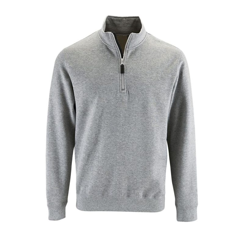 Sudadera De Hombre Con Cuello Con Cremallera Stan Sols - Gris Mezcla - Sols