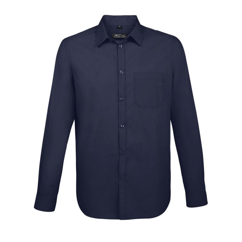 Camisa Hombre Manga Larga Bolsillo Baltimore Fit Sols - Azul Oscuro - Sols