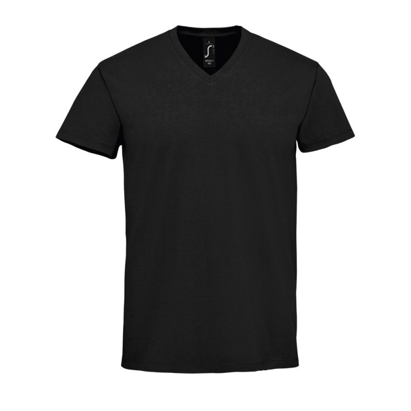 Camiseta Hombre Manga Corta Cuello Pico Imperial V Men Sols - Negro Profundo - Sols