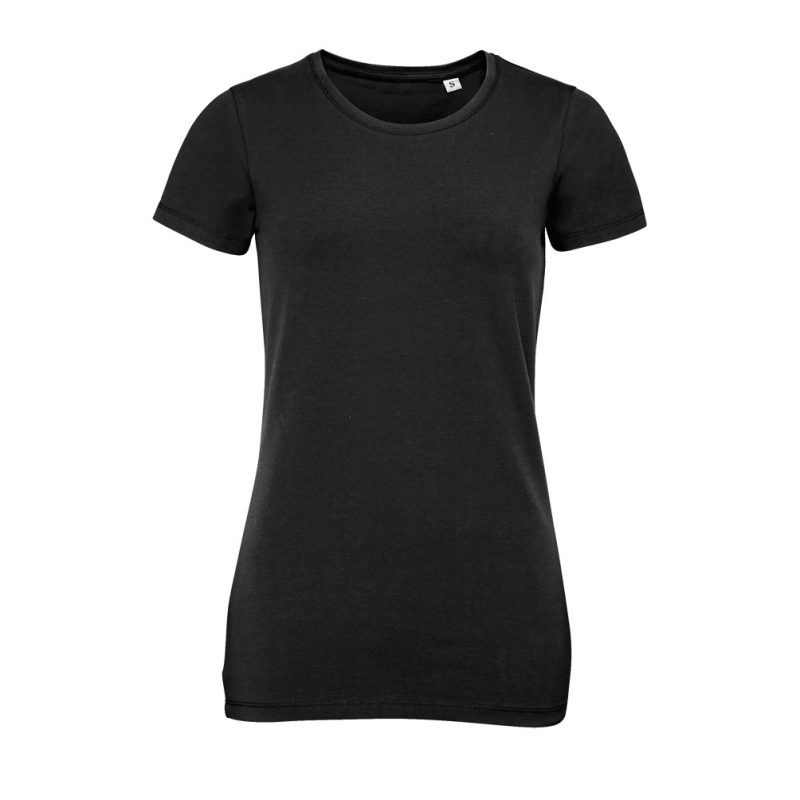 Camiseta Mujer Manga Corta Cuello Redondo Millenium Women Sols - Negro Profundo - Sols