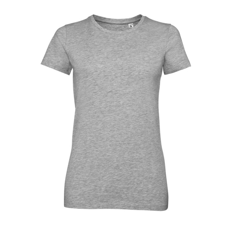 Camiseta Mujer Manga Corta Cuello Redondo Millenium Women Sols - Gris Mezcla - Sols