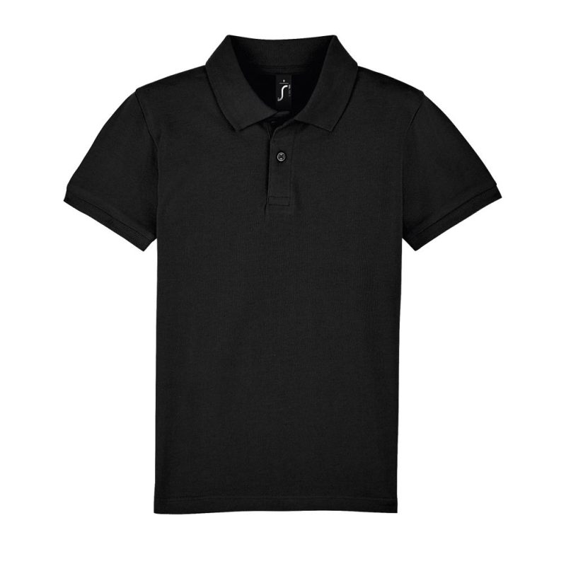 Polo Niños Manga Corta Botones Perfect Kids Sols - Negro - Sols