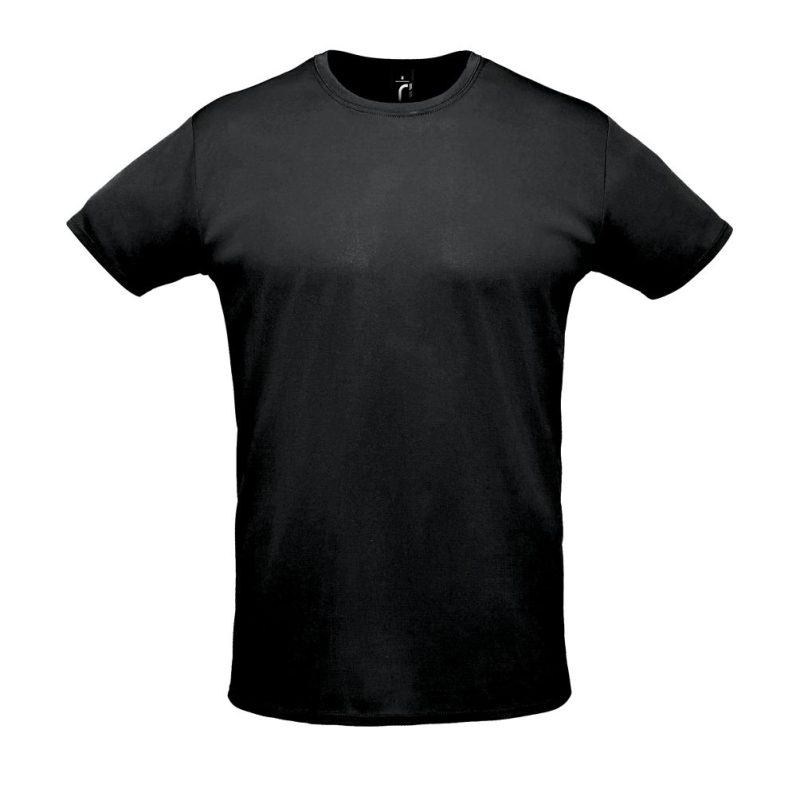 Camiseta Hombre Manga Corta Deporte Sprint Sols - Negro - Sols