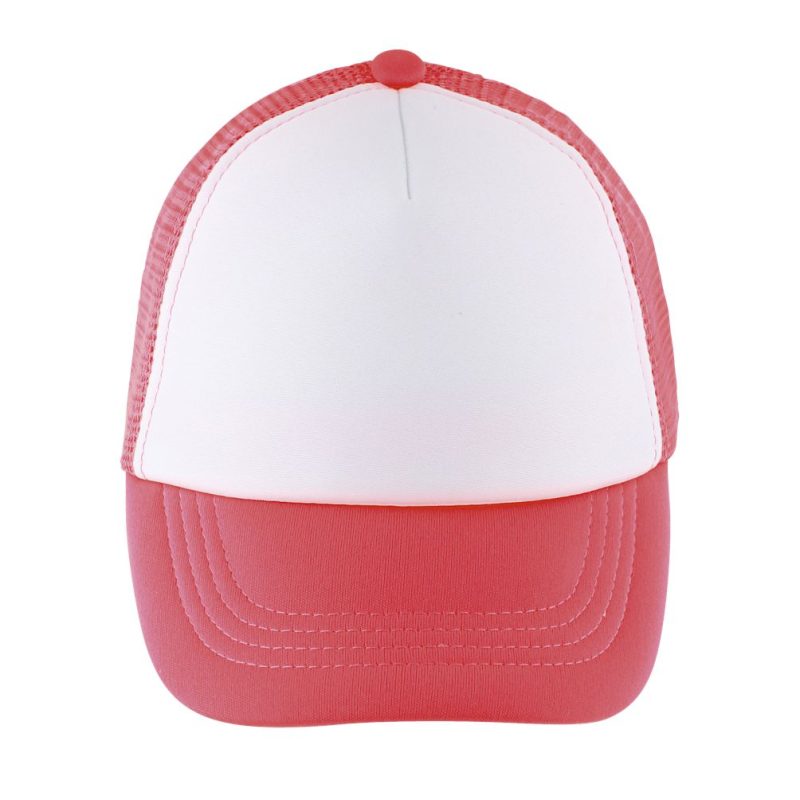 Gorra De Malla De 5 Paneles Bubble Kids Sols - Blanco Neon Coral - Sols