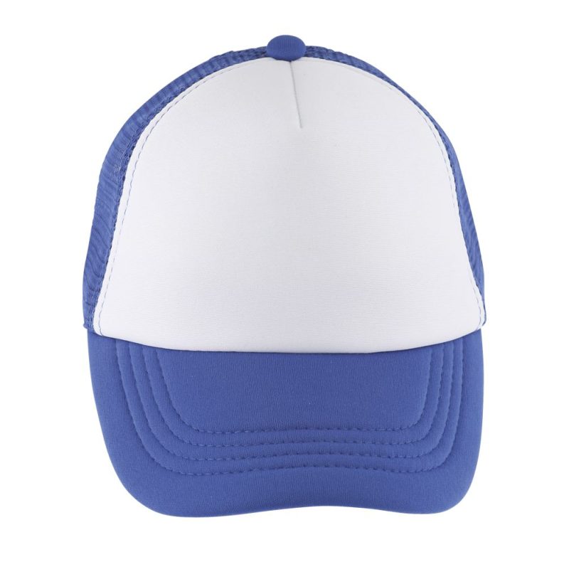 Gorra De Malla De 5 Paneles Bubble Kids Sols - Blanco Azul Royal - Sols