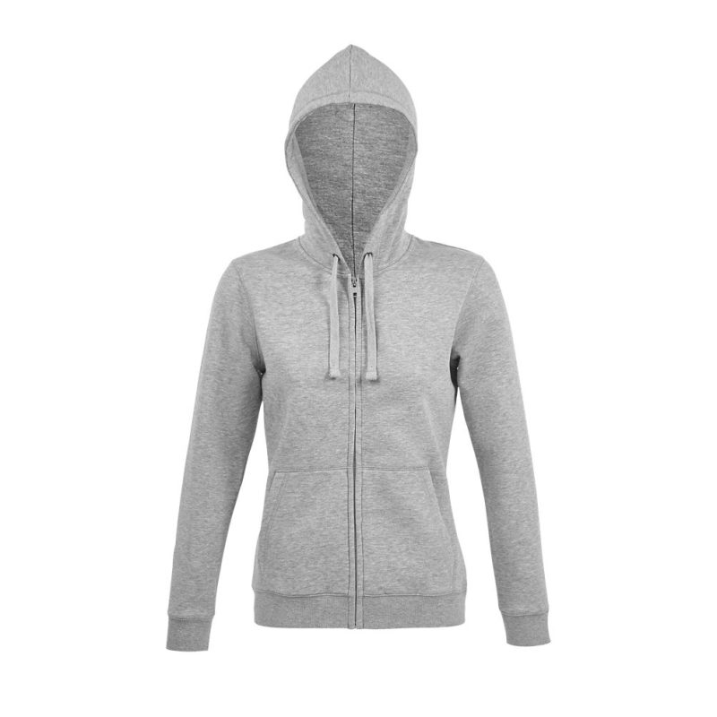 Sudadera Mujer Capucha Y Cremallera Spike Women Sols - Gris Mezcla - Sols