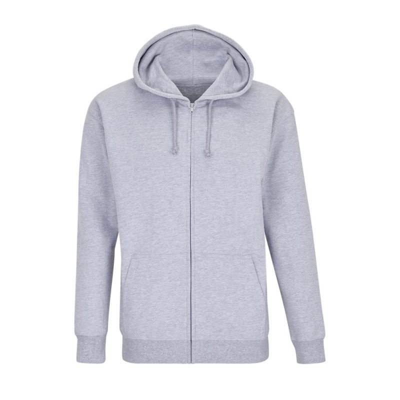 Sudadera Unisex Con Cremallera Carter Sols - Gris Mezcla - Sols